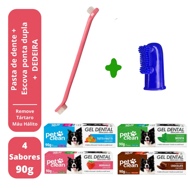 Kit de Escovação de Dentes para Pets